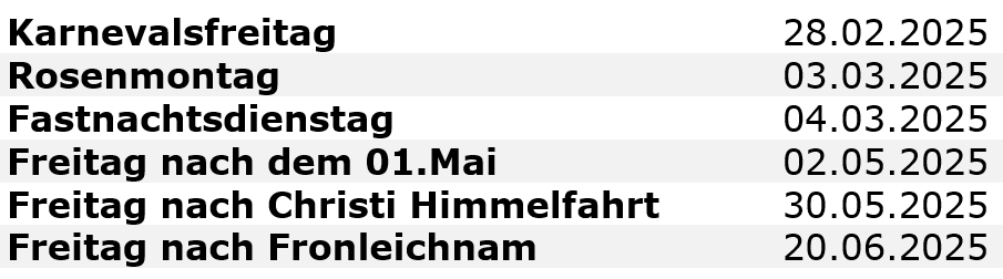 bewegliche Ferientage Image